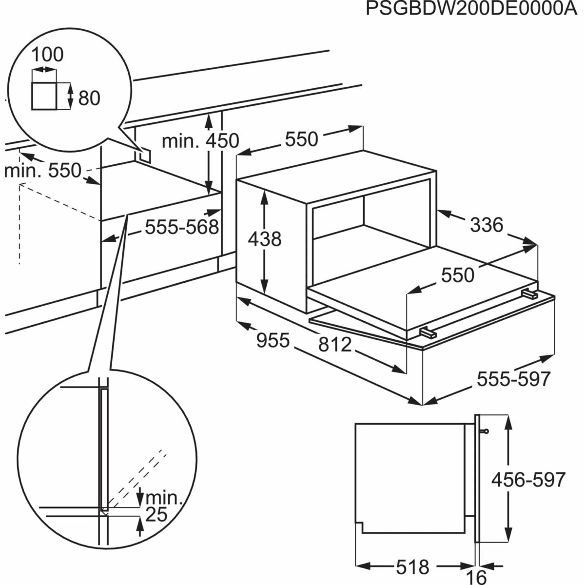Kompaktne integreeritav nõudepesumasin Electrolux ESL2500RO joonis