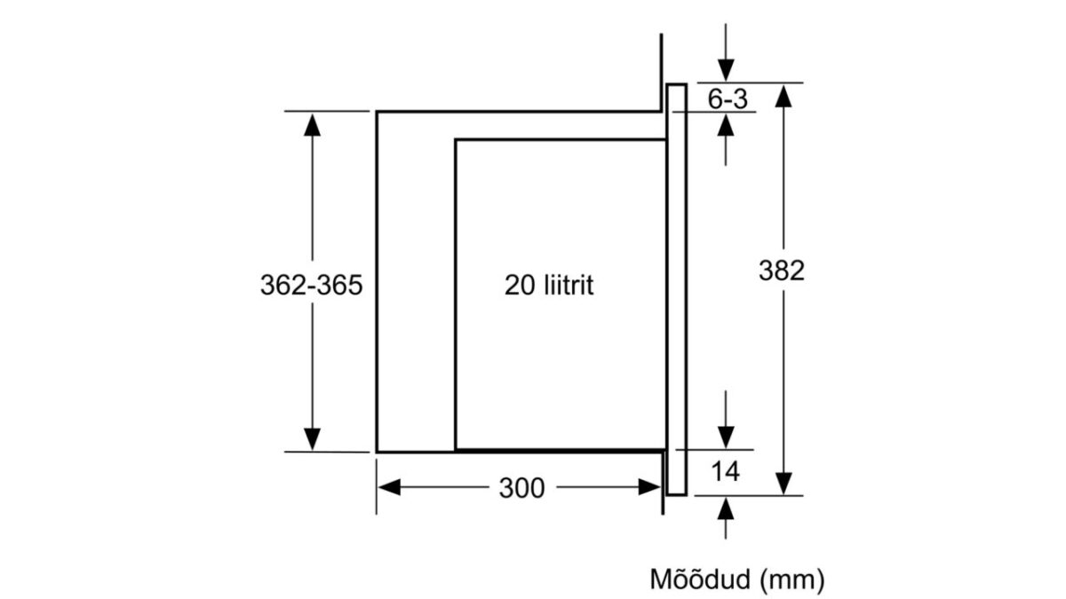 Integreeritav mikrolaineahi Bosch BFL joonis