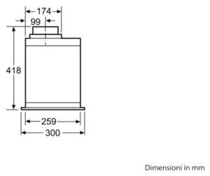 Integreeritav õhupuhasti Bosch DHL585B roostevaba