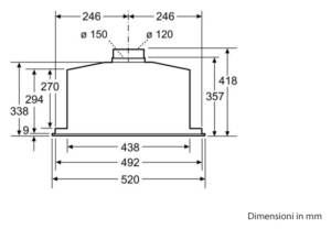 Integreeritav õhupuhasti Bosch DHL585B roostevaba