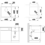 BLANCO ANDANO 400-U roostevaba valamu joonis