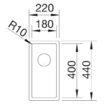 BLANCO CLARON 180-IF roostevaba valamu joonis