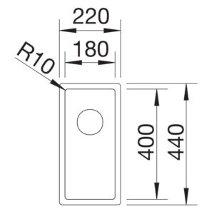 BLANCO CLARON 180-IF roostevaba valamu joonis