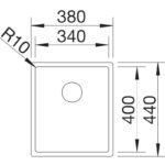 BLANCO CLARON 340-IF roostevaba valamu joonis
