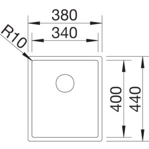 BLANCO CLARON 340-IF roostevaba valamu joonis