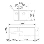 BLANCO CLARON 340180-IF roostevaba valamu joonis