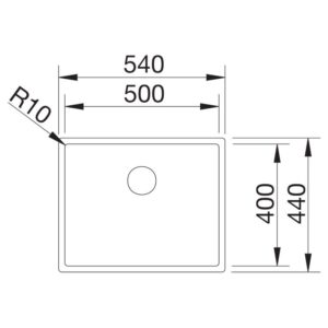 BLANCO CLARON 500-IF roostevaba valamu joonis