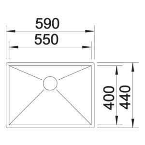 BLANCO ZEROX 550-U roostevaba valamu joonis