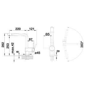 BLANCO LINUS roostevaba köögisegisti joonis