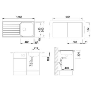 BLANCO LIVIT XL 5 S roostevaba valamu 515651 joonis