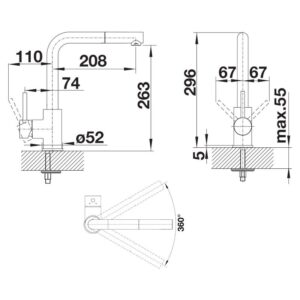 BLANCO MILA-S köögisegisti joonis
