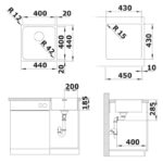 BLANCO SOLIS 400-IF roostevaba valamu 526118 joonis