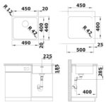 BLANCO SOLIS 450-U roostevaba valamu 526120 joonis
