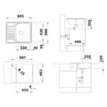 BLANCO TIPO 45 S MINI roostevaba valamu 516524 joonis