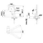 BLANCO CANDOR-S köögisegisti 523121 joonis
