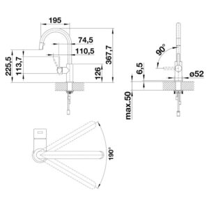 BLANCO CANDOR-S köögisegisti 523121 joonis