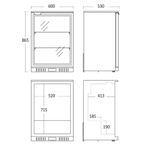 Scandomestic vitriinkülmik SC141HE joonis