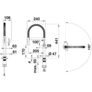 BLANCO CULINA-S II MINI köögisegisti joonis