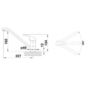 BLANCO DARAS-F köögisegisti kroom joonis