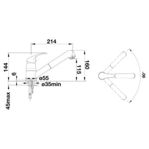 BLANCO DARAS-S köögisegisti joonis