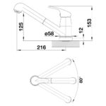 BLANCO DARAS-SF köögisegisti kroom 521752 joonis