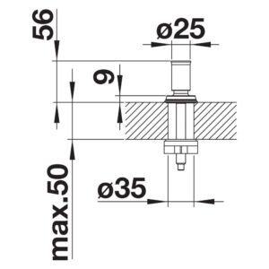 BLANCO LIVIA põhjaklapi juhtnupp joonis
