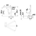 BLANCO LANORA köögisegisti harjatud roostevaba teras 523122 joonis
