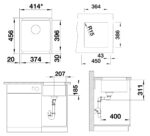 BLANCO SUBLINE 375-U keraamiline valamu joonis