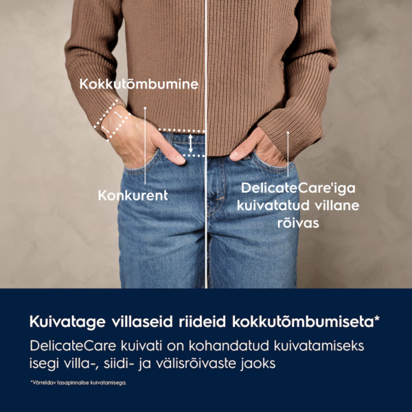 DelicateCare – kuivatab villa ilma kokkutõmbumiseta