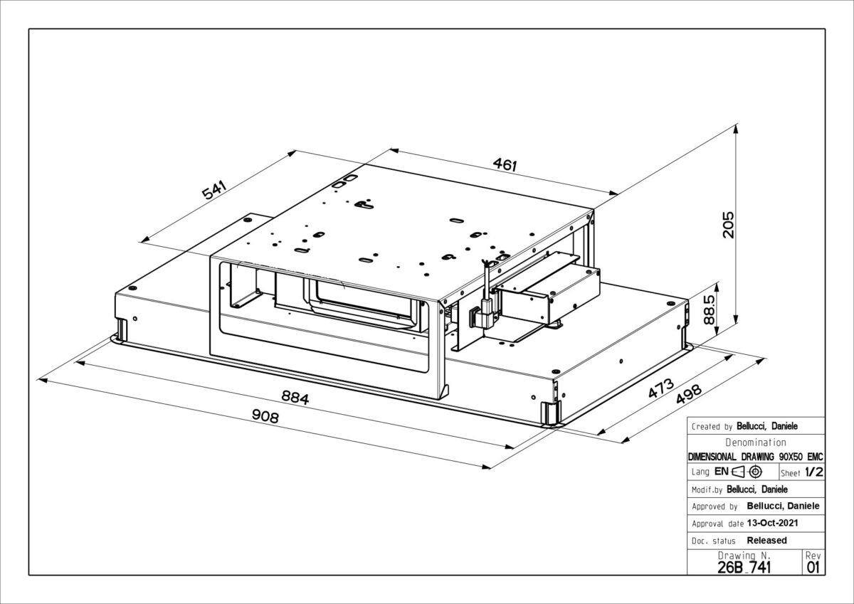 Õhupuhasti Faber HIGH-LIGHT WH MATT KL A912 joonis