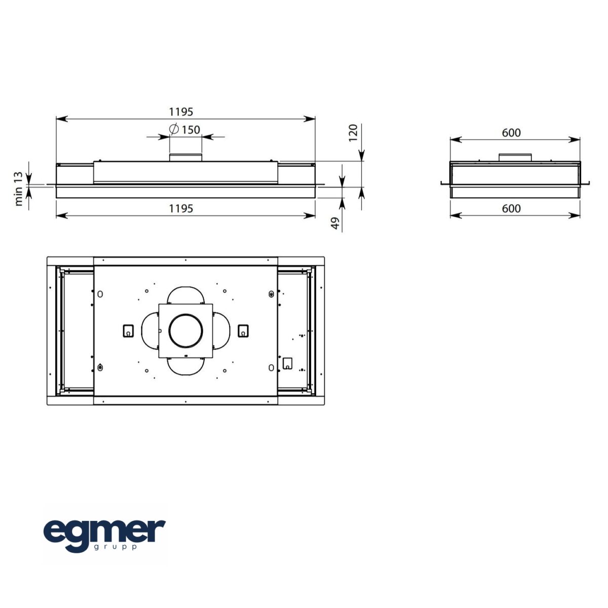 Õhupuhasti FALMEC ALBA 120 valge joonis