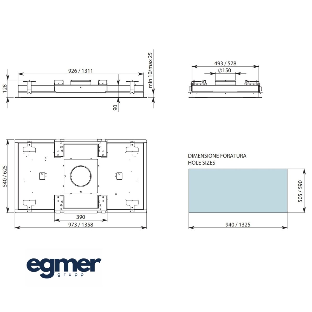 Õhupuhasti FALMEC NUVOLA 90 valge joonis
