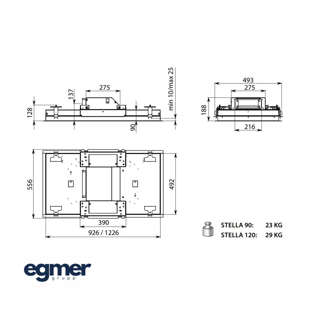 Õhupuhasti FALMEC STELLA Plus joonis Õhupuhasti FALMEC STELLA Plus joonis