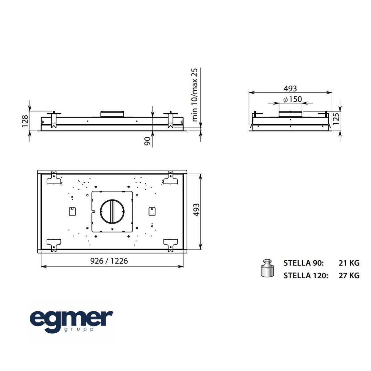 Õhupuhasti FALMEC STELLA Plus joonis Õhupuhasti FALMEC STELLA Plus joonis