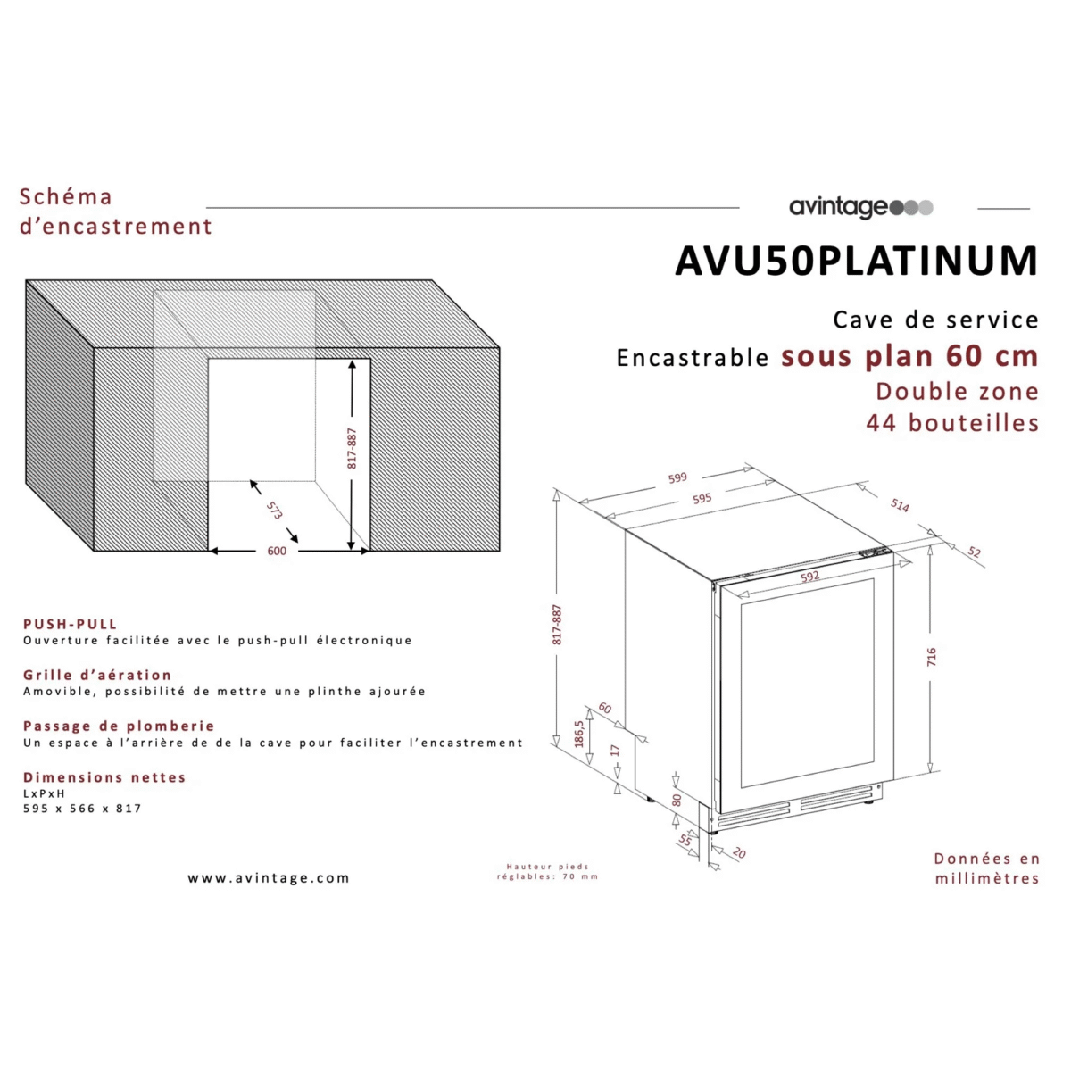 Avintage AVU50PLATINUM integreeritav veinikülmik - Image 11