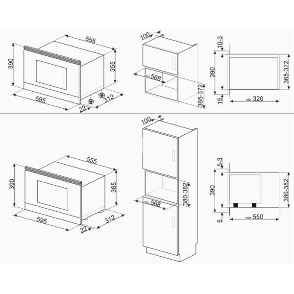 SMEG MP722PO Cortina integreeritav mikrolaineahi