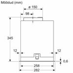 Bosch DLN56AC50 integreeritav õhupuhasti 52 cm paigaldusjoonis