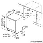 Bosch SBH4HVX14E integreeritav nõudepesumasin 60cm paigaldusjoonis egmer grupp